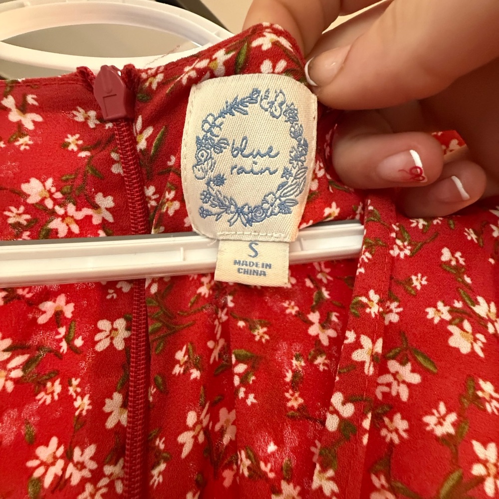 Blue Rain Scarlet Blossom Dress